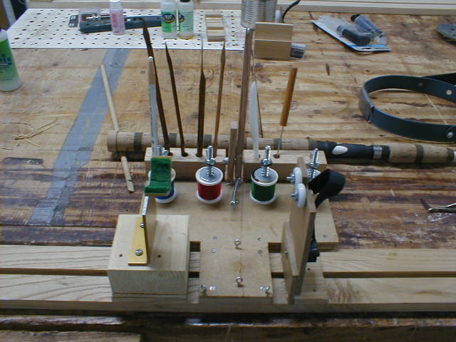 wrapper/dryer jig - thread carrage front view