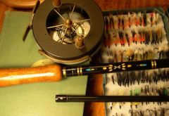 Feather Inlay, Antique Reel, Polished and Stained Grip