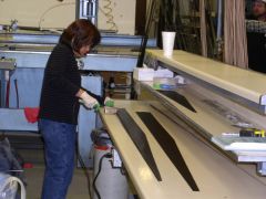 Tacking the cloth to the mandrel