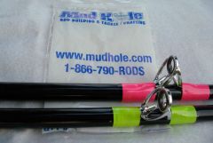 pink/yellow guides from mud hole