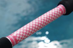 Pink & White Checkerboard on woman soldier's rod