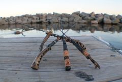 Antler Ice Rod Collection With Goose in Background