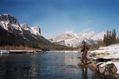 Shane Gordon of Rocky Mountain fishing the Bow River